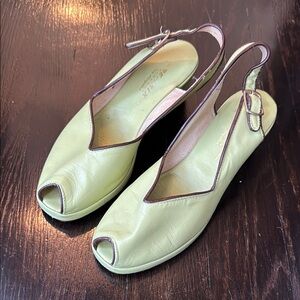 Avocado green Remix Slingback Peep Toe Women's Shoes